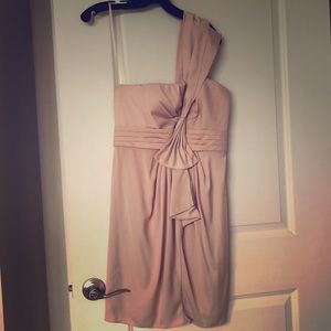 BCBG MaxAzria light pink one shoulder dress